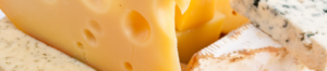 Assortment of cheeses up close