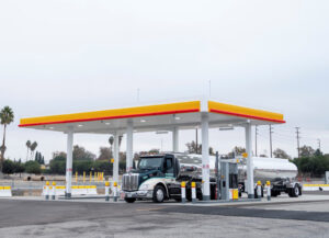 Truck at Shell gas station