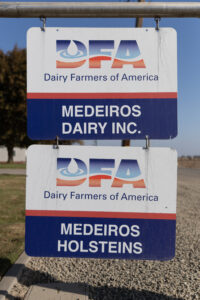 Road sign for Dairy Farmers of America