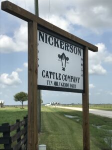 Nickerson Cattle Company Road Sign
