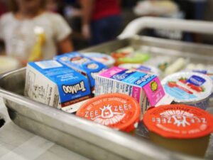 Try of school lunch dairy products